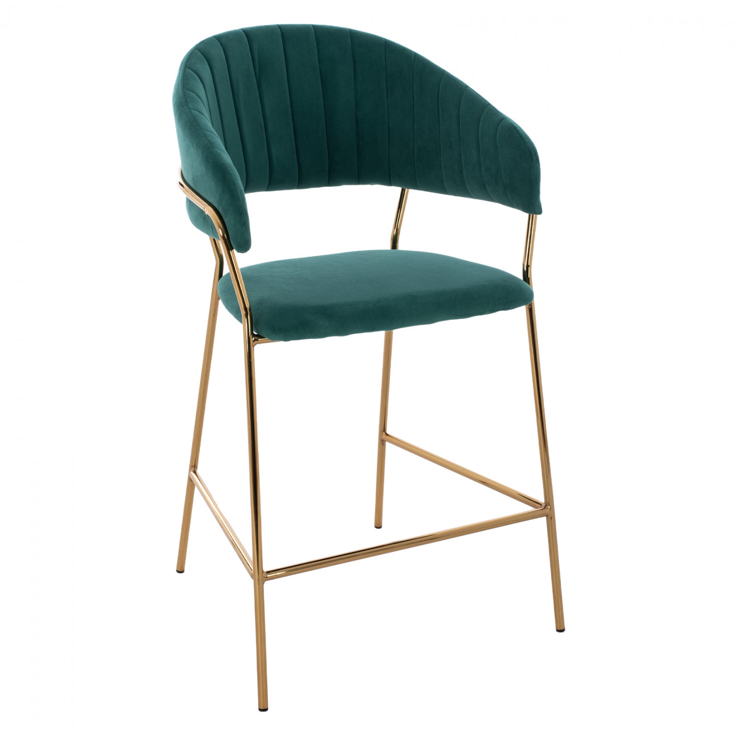 MEDIUM HEIGHT STOOL HM8734.03 GREEN VELVET GOLDEN FRAME 60x55x100Y cm. image 1