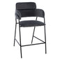 MEDIUM HEIGHT STOOL HM8735.01 GRAY VELVET WITH METAL FRAME 54x58x95Y cm. image 1