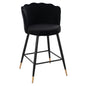 MEDIUM HEIGHT STOOL HM8736.04 BLACK VELVET WITH METAL FRAME 50x50x90 cm. image 1