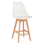 BAR STOOL VEGAS HM8000.21 MEDIUM HEIGHT WHITE POLYPROPYLENE NATURAL BEECH WOOD 47x58x100Hcm. image 1