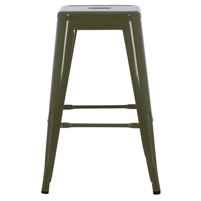 Σκαμπό Μεσαίου Ύψους Μεταλλικό Melita Σε Dark Olive Green