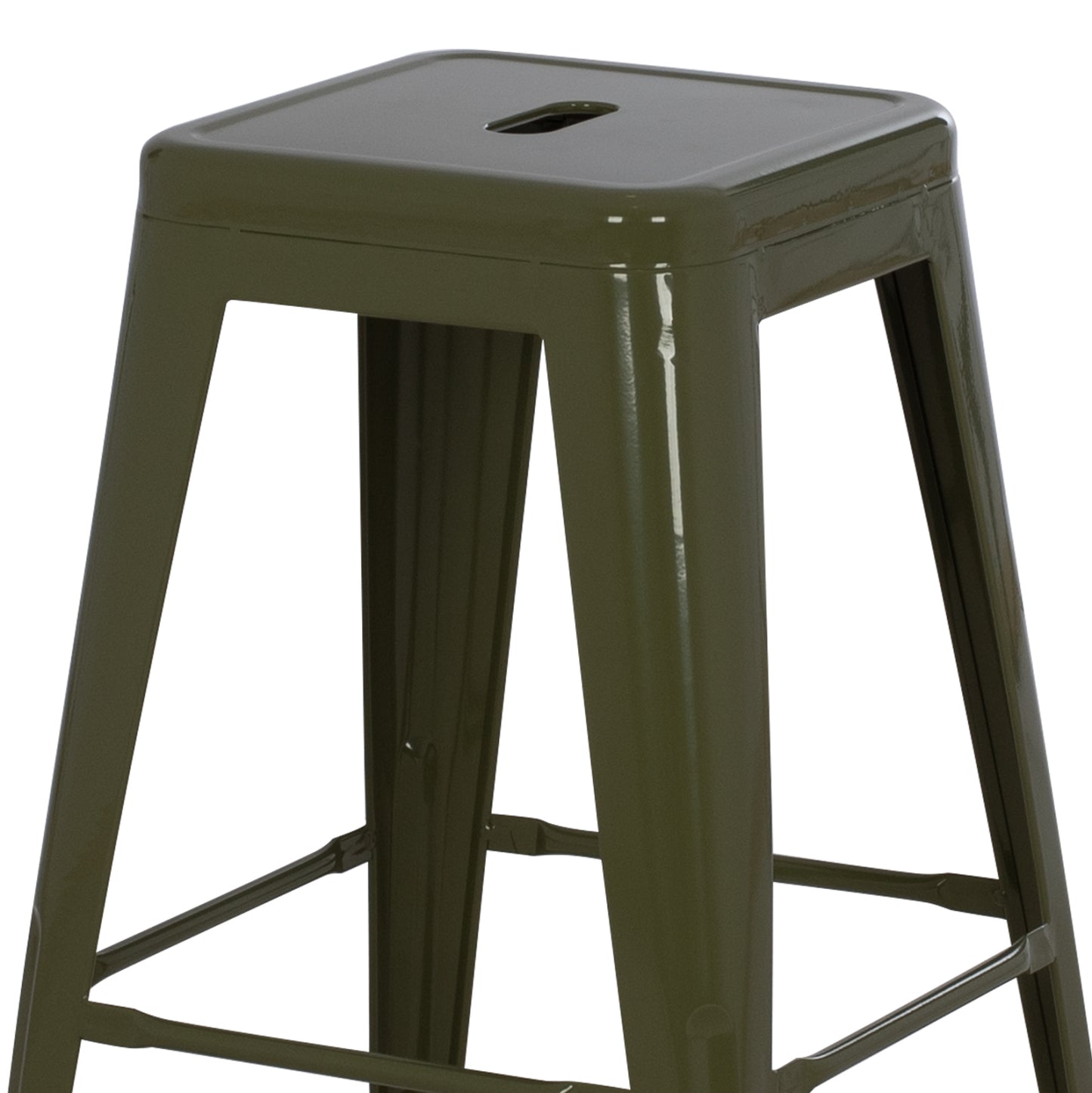 Σκαμπό Μεσαίου Ύψους Μεταλλικό Melita Σε Dark Olive Green