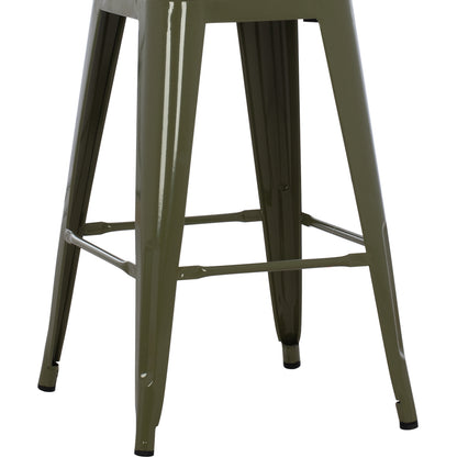 Σκαμπό Μεσαίου Ύψους Μεταλλικό Melita Σε Dark Olive Green