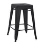 BAR STOOL MEDIUM HEIGHT MELITA-PRO HM8573.42 METAL IN MATTE BLACK 43x43x67Hcm. image 1