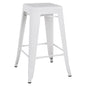 BAR STOOL MEDIUM HEIGHT MELITA-PRO HM8573.41 METAL IN MATTE WHITE 43x43x67Hcm. image 1