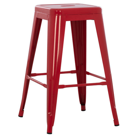 BAR STOOL MEDIUM HEIGHT MELITA-PRO HM8573.44 METAL IN RED 43x43x67Hcm. image 1