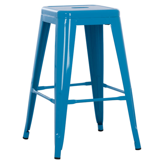 BAR STOOL MEDIUM HEIGHT MELITA-PRO HM8573.48 METAL IN BLUE 43x43x67Hcm. image 1