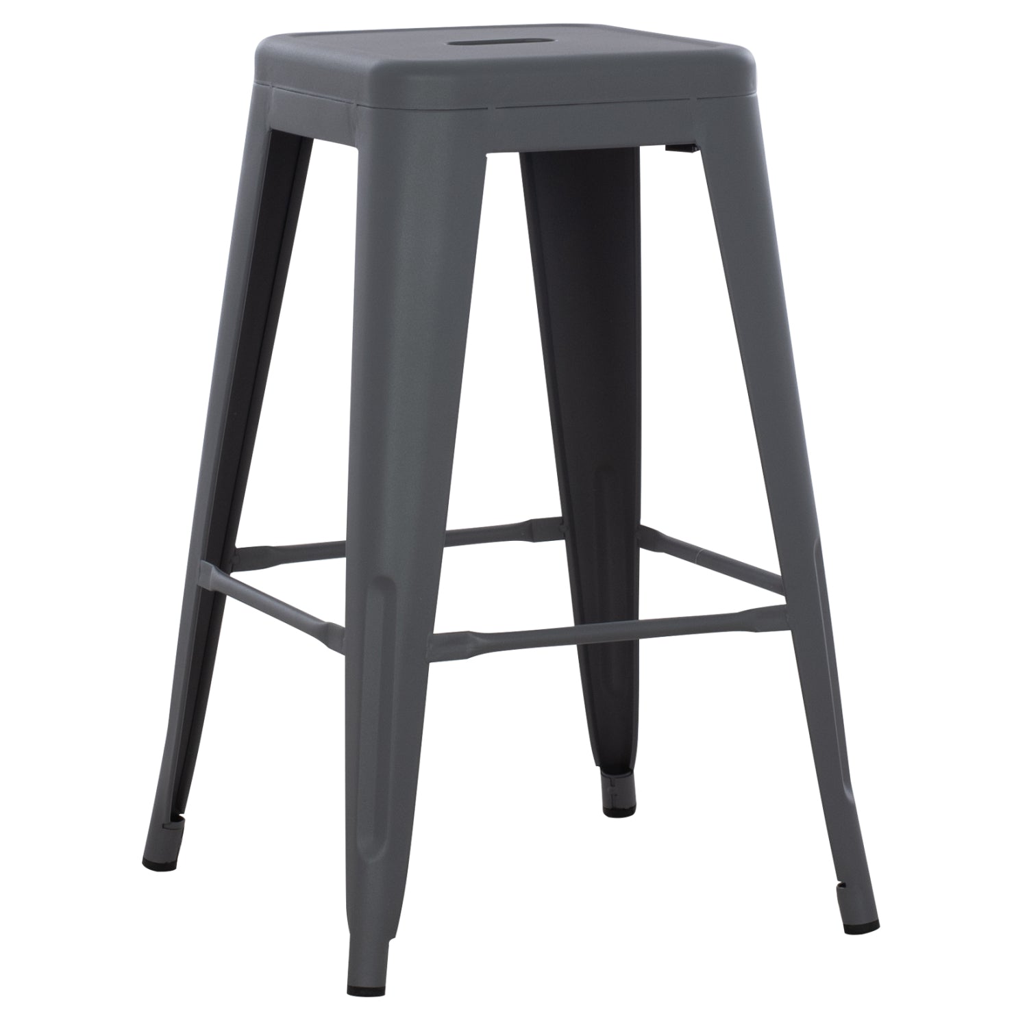 BAR STOOL MEDIUM HEIGHT MELITA-PRO HM8573.50 METAL IN GREY 43x43x67Hcm. image 1