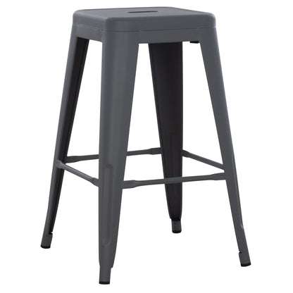 BAR STOOL MEDIUM HEIGHT MELITA-PRO HM8573.50 METAL IN GREY 43x43x67Hcm. image 1