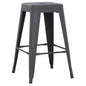 BAR STOOL MEDIUM HEIGHT MELITA-PRO HM8573.50 METAL IN GREY 43x43x67Hcm. image 1