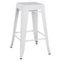 Bar Stool Medium Height Metallic HM8573.21 Melita in White Matte 43x43x67cm image 1