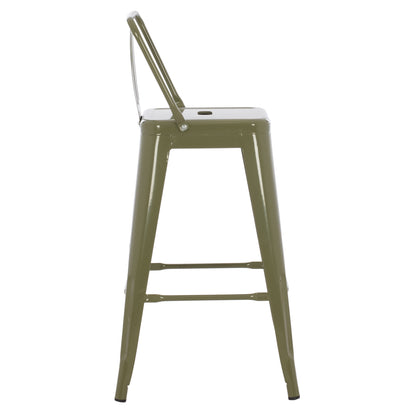 Σκαμπό Μεσαίου Ύψους Μεταλλικό Melita Σε Dark Olive Green
