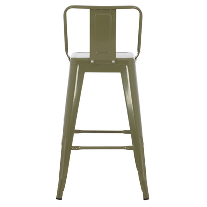 Σκαμπό Μεσαίου Ύψους Μεταλλικό Melita Σε Dark Olive Green