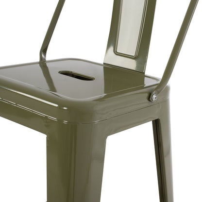 Σκαμπό Μεσαίου Ύψους Μεταλλικό Melita Σε Dark Olive Green