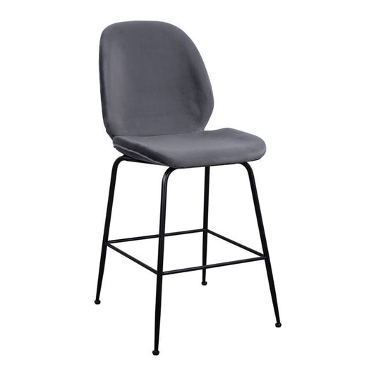 Bar Stool Nora Velvet Grey & Black metallic frame HM8524.01 48x61x103 cm image 1
