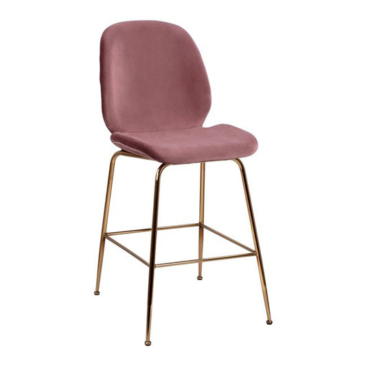 MEDIUM HEIGHT STOOL HM8524.02 VELVET DUSTY PINK & GOLD METAL FRAME 48x61x103 cm. image 1