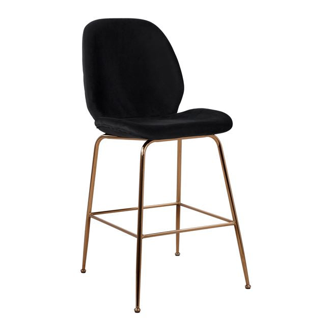 Bar Stool Nora Black Velvet & Gold Metallic Frame HM8524.04 48x61x103 cm image 1