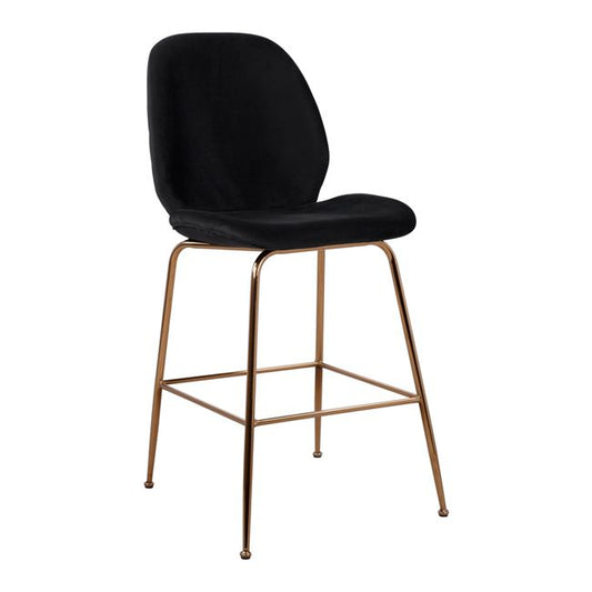 Bar Stool Nora Black Velvet & Gold Metallic Frame HM8524.04 48x61x103 cm image 1
