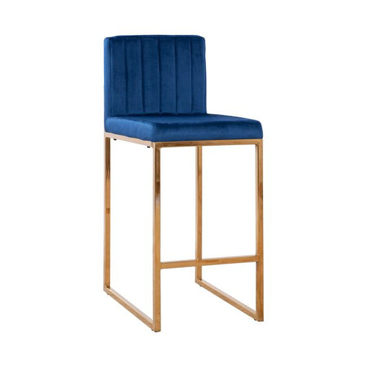 Bar Stool Piper Velvet Blue & Gold Metallic Frame HM8525.08 40x49x96cm image 1