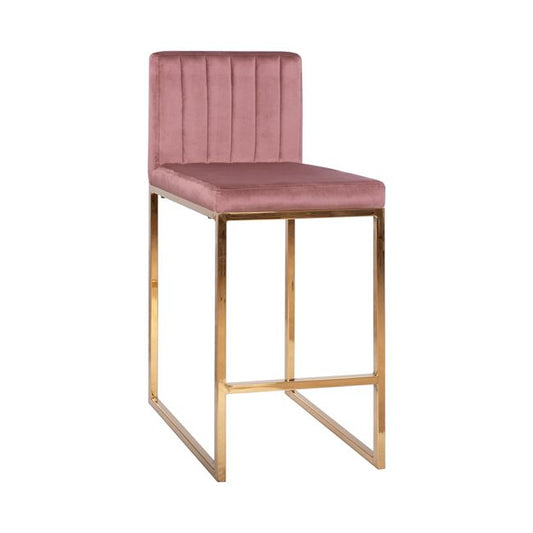 Bar Stool Piper Velvet Rotten Apple & Gold Metallic Frame HM8525.02 40x49x96 cm image 1