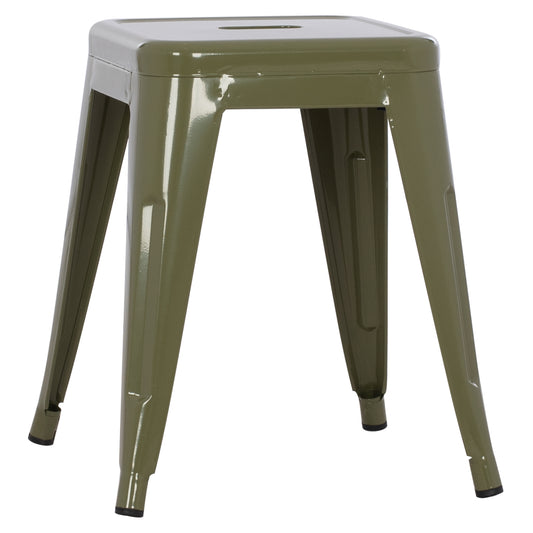 STOOL MELITA HM0096.43 METAL IN DARK OLIVE COLOR 37x37x45Hcm. image 1