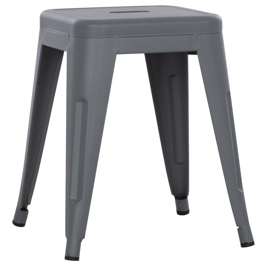 STOOL MELITA HM0096.50 METAL IN MATTE GREY COLOR 37x37x45Hcm. image 1