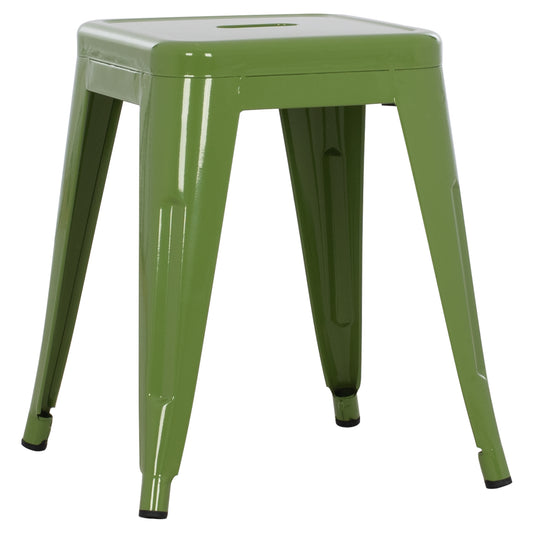 STOOL MELITA HM0096.53 METAL IN LIGHT OLIVE GREEN COLOR 37x37x45Hcm. image 1