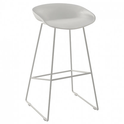 Stool HM8450.01 Metallic with seat PP White 47x47x83cm image 1