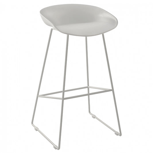 Stool HM8450.01 Metallic with seat PP White 47x47x83cm image 1