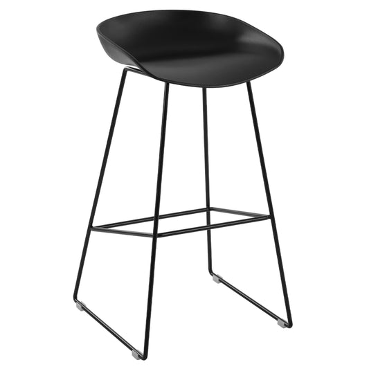 Stool Metallic HM8450.02 with seat PP Black 47x47x83cm image 1