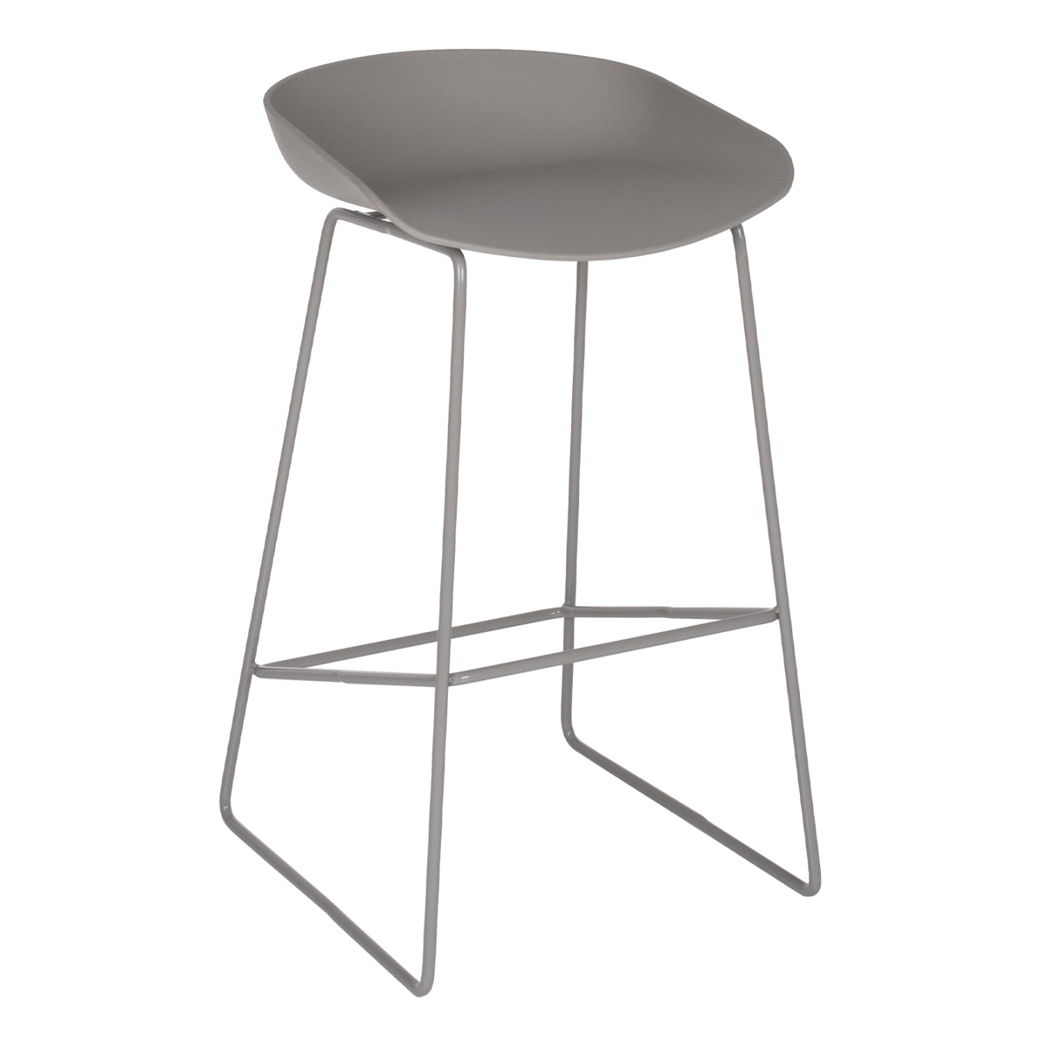 Metallic Stool HM8450.10 with grey seat PP 47x47x83cm image 1