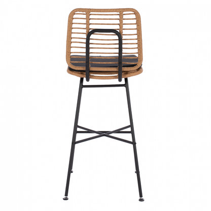 ΣΚΑΜΠΟ ΜΕΤΑΛΛΙΚΟ EDDIE ΜΕ ΜΑΞΙΛΑΡΙ HM5708 ΜΕ WICKER ΜΠΕΖ 45Χ46.5Χ115Υ εκ.