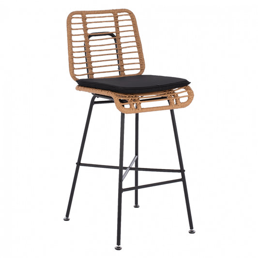ΣΚΑΜΠΟ ΜΕΤΑΛΛΙΚΟ EDDIE ΜΕ ΜΑΞΙΛΑΡΙ HM5708 ΜΕ WICKER ΜΠΕΖ 45Χ46.5Χ115Υ εκ. image 1