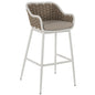 STOOL ALUMINUM WHITE WITH BEIGE ROPE 50x51x103Hcm.HM5862.02 image 1