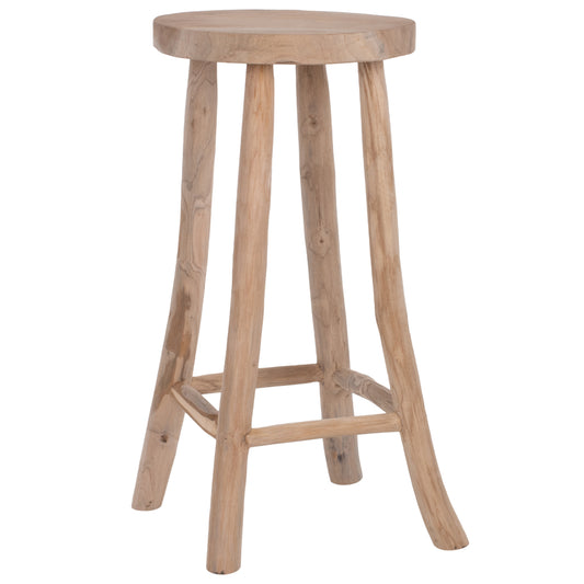 BAR STOOL KONT HM9338 SOLID TEAK NATURAL Φ34,5Χ71,5Hcm. image 1