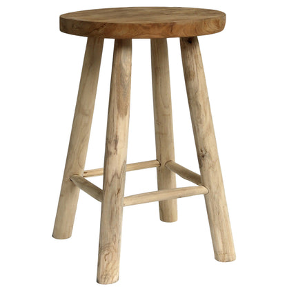 STOOL MADE OF TEAK WOOD NATURAL Φ35x62Hcm.HM9479 image 1