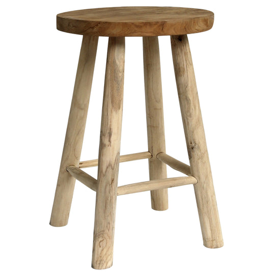 STOOL MADE OF TEAK WOOD NATURAL Φ35x62Hcm.HM9479 image 1