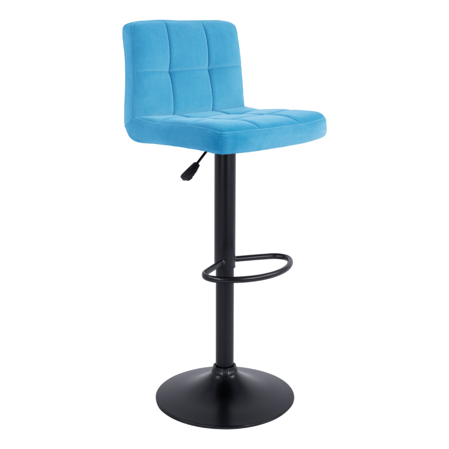 Bar Stool Diana HM202.18 Velvet Turquoise & Black Matte frame 44x40x110cm image 1