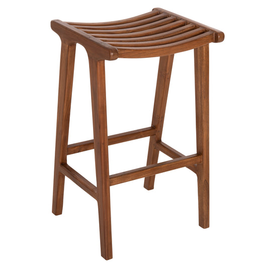 BAR STOOL BUNDY HM6130 TEAK WOOD IN WALNUT 45x40x75Hcm. image 1
