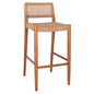 BAR STOOL ROSCO HM6134.01 TEAK WOOD IN WALNUT-VIRO ROPE IN BROWN 47x52x100Hcm. image 1