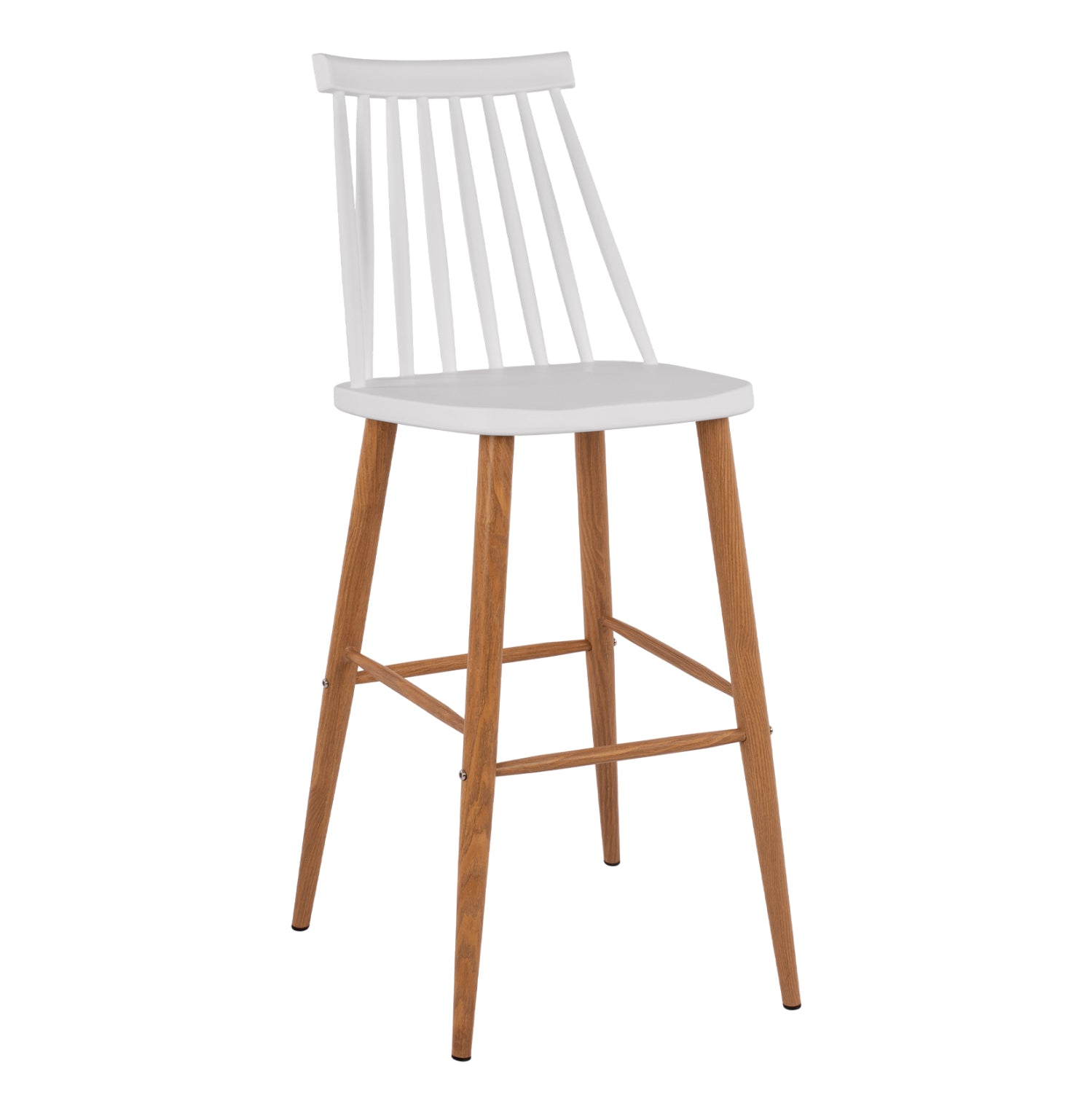 Bar Stool HM8459.01 Vanessa in white color 43x49x107 εκ. image 1