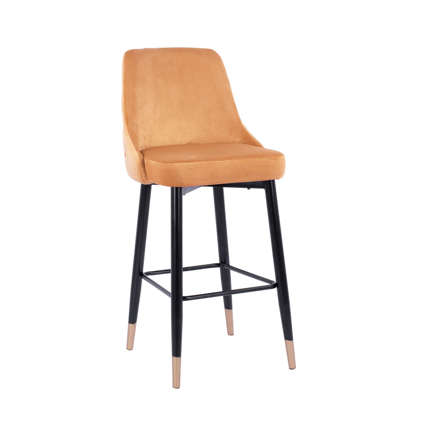 Bar Stool SERENITY HM8519.09 Gold Velvet with metallic frame 51Χ58Χ110cm image 1