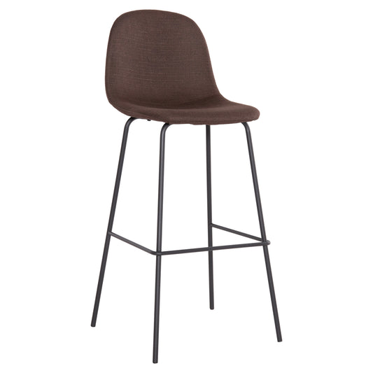 BAR STOOL VINCENT HM8579.23 BROWN FABRIC-METAL BLACK FRAME 47x46x104Hcm. image 1