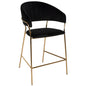 BAR STOOL THEODORE HM8734.04 BLACK VELVET GOLD METAL FRAME 60x55x100Hcm. image 1