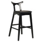 BAR STOOL USOPP HM9951.02 RUBBERWOOD & PU IN BLACK COLOR 49x53x99,5Hcm. image 1