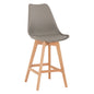 BAR STOOL VEGAS HM8000.30 GREY POLYPROPYLENE- BEECH WOOD IN NATURAL COLOR 47x58x107Hcm. image 1
