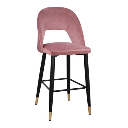 Bar Stool Harper HM8526.02 Velvet Rotten Apple with metallic Frame 50Χ51Χ111cm image 1