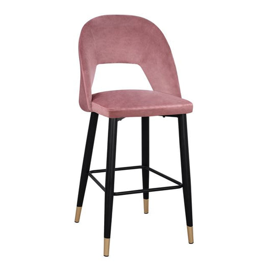 Bar Stool Harper HM8526.02 Velvet Rotten Apple with metallic Frame 50Χ51Χ111cm image 1