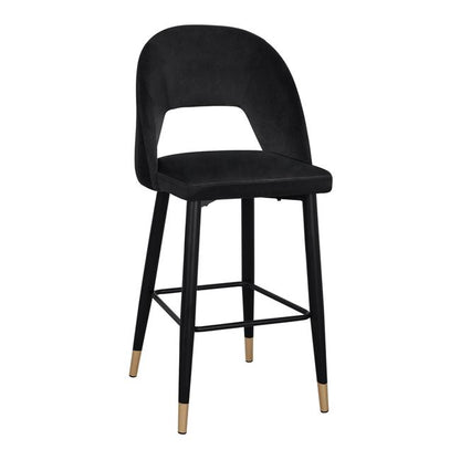 Bar Stool Harper HM8526.04 Velvet Black with metallic frame 50Χ51Χ111cm image 1