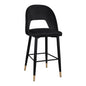 Bar Stool Harper HM8526.04 Velvet Black with metallic frame 50Χ51Χ111cm image 1